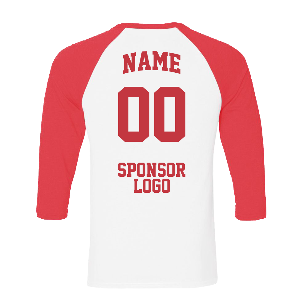 baseball decorated 3/4 sleeve tee MVP Uniforms